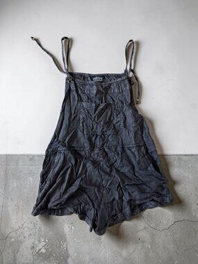 ANGIE Dark Gray Romper Overalls Size M NEW NWT